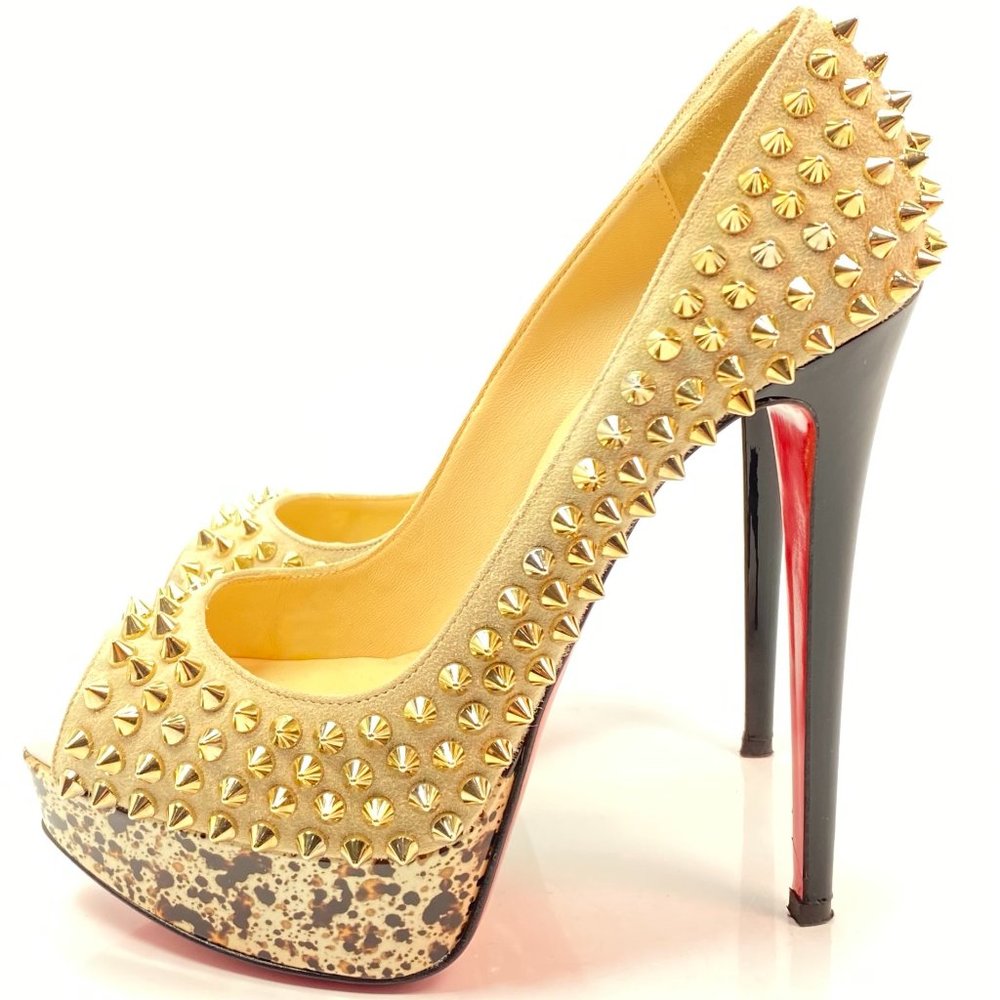 🔥🌹SUMMER SALE☀️📛NO OFFERS🔆Christian Louboutin Lady Peep Spikes 150 36
